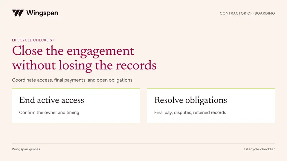 Contractor offboarding checklist: final payments, access, and tax records