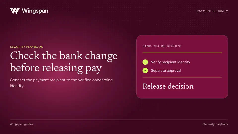 Contractor payment security: preventing fraud when bank details change