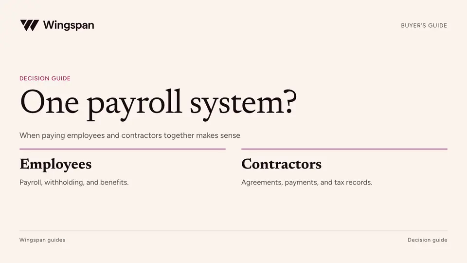 Employees and contractors in one payroll system: a decision guide