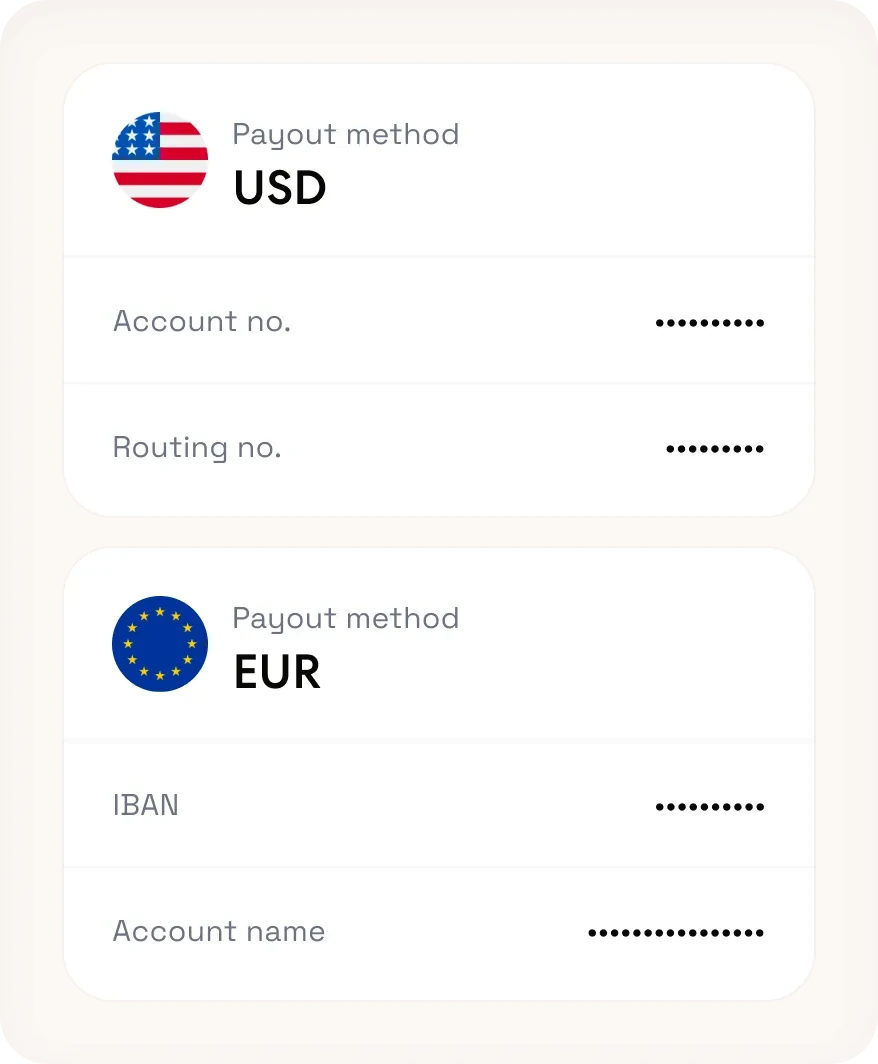 Payout methods in multiple currencies on one worker record
