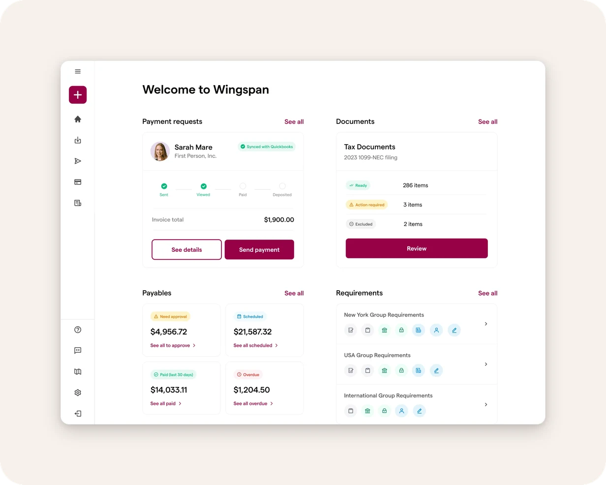 Payables, requirements, documents, and payment requests on one record